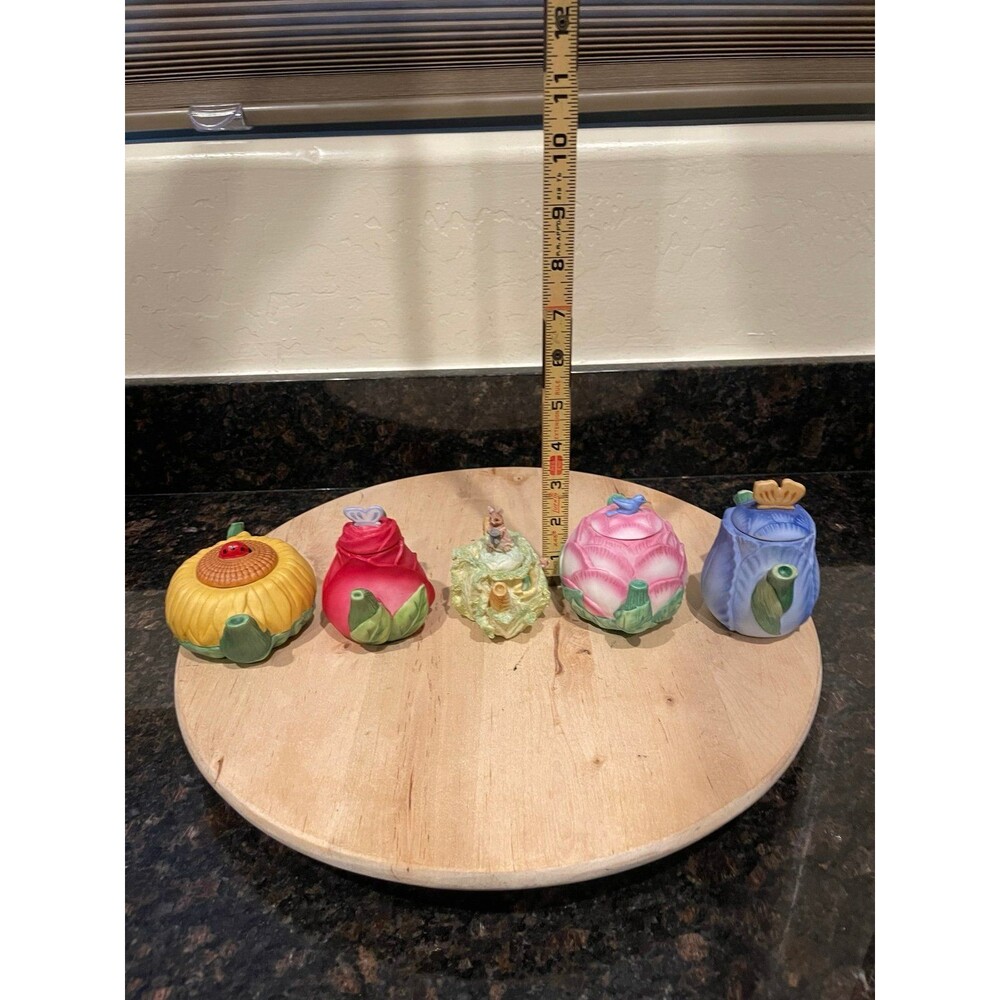 5 piece set of DEPT 56 Miniature TEAPOTS by Avon - Picture 2 of 10
